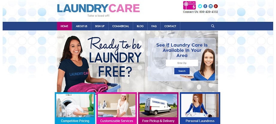 Laundry Care laundry website design